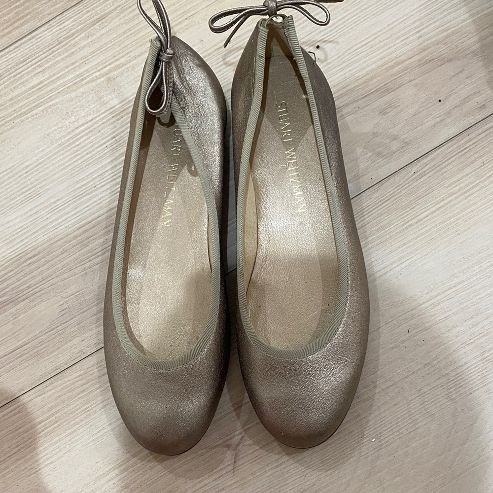 Stuart Weitzman Metallic Ballet Flats
